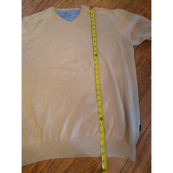 FYNCH-HATTON SUPERSOFT COTTON Men's 3XL V Neck Tan Sweater Jumper - Picture 11 of 12